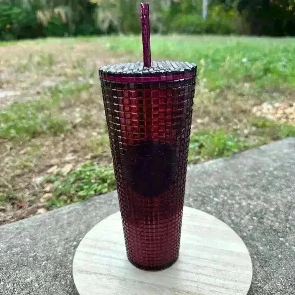 Starbucks Studded Plum Purple Grid Disco Holiday 2020 Cold Cup Tumbler (24oz)